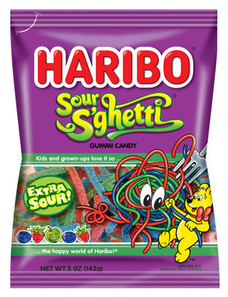 Haribo Peg Bag - Sour S'Ghetti 12/5 oz