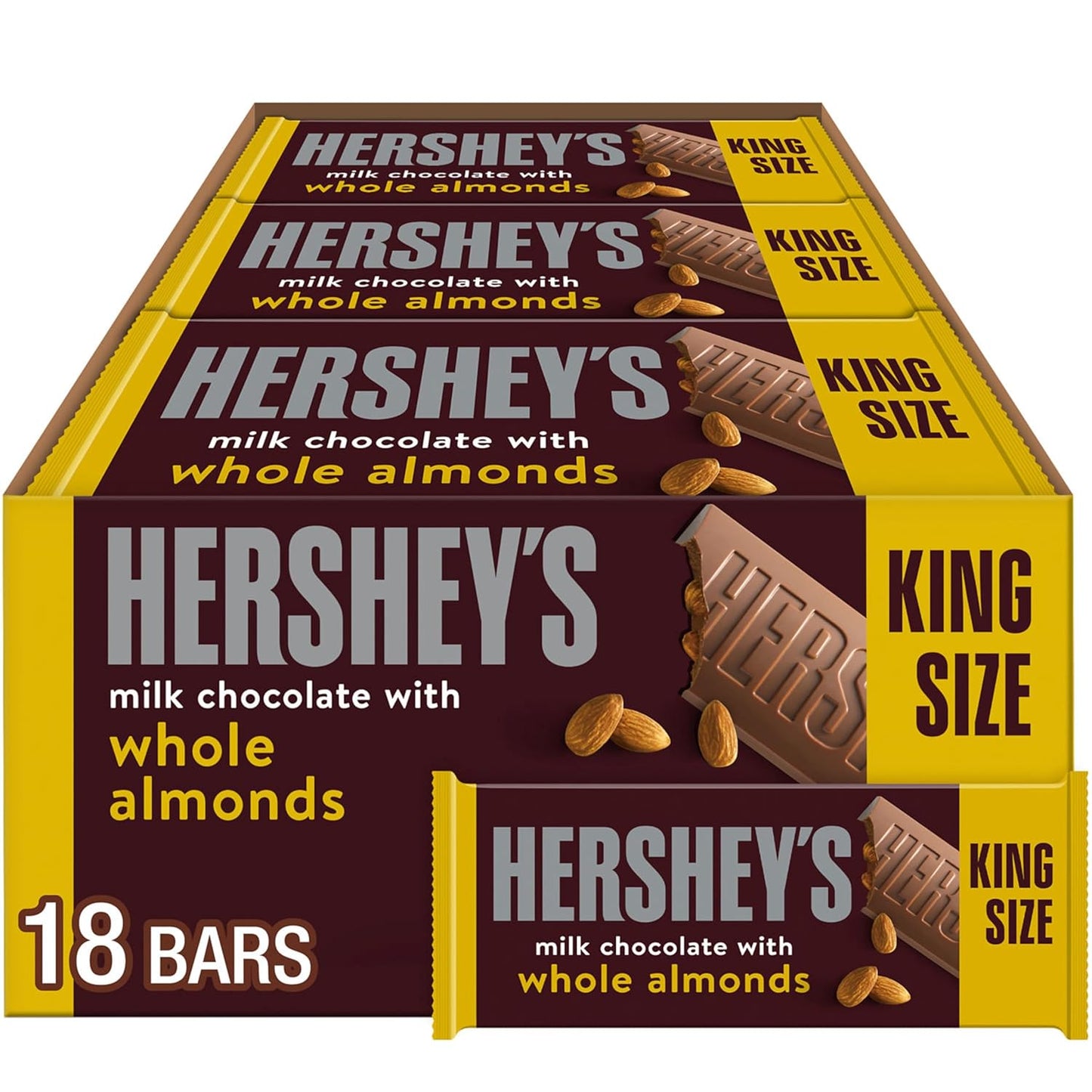 Hershey's Milk Chocolate with Almonds - King Size - 18 count