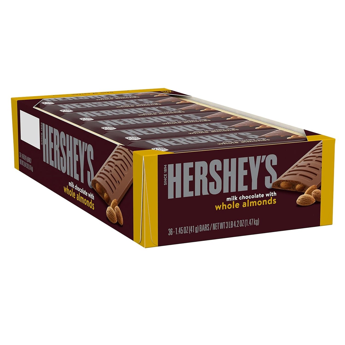 Hershey's Milk Chocolate with Whole Almonds Candy Bars 36ct