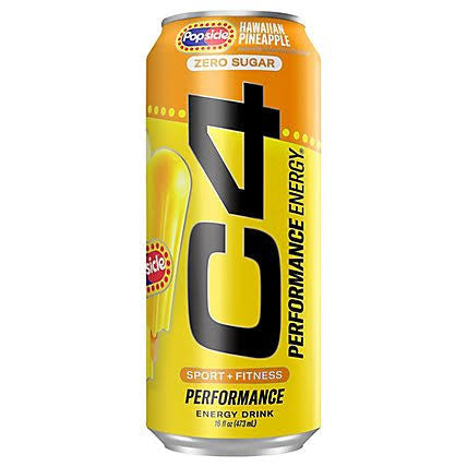 C4 Performance Energy Drink – Carbonated – Hawaiian Pineapple - 12/16oz