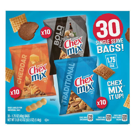 Chex Mix Savory Snack Mix Variety, 1.75 oz., 30 pk.