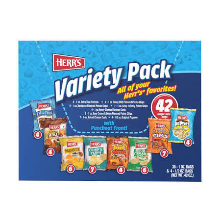 Herr’s Variety Pack 42ct/0.5oz