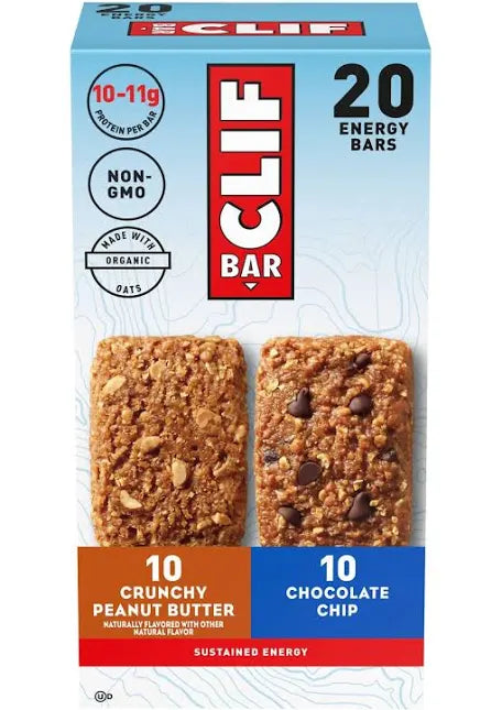 CLIF BAR Plant Based Energy Protein Bars, Variety Pack, 20 pk.