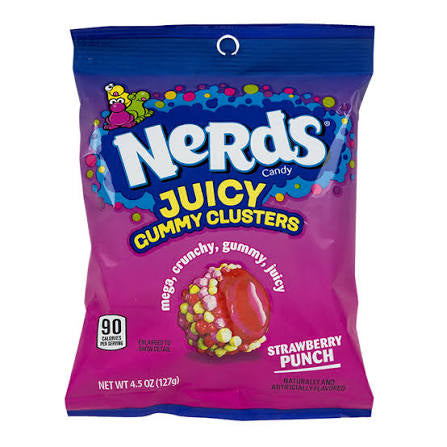 Nerds Gummy Clusters Peg Bag Size Strawberry Punch 12/4.5 oz