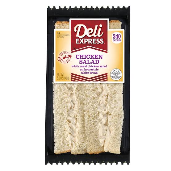 Deli Express White Meat Chicken Salad Packaged Sandwich Wedge 5oz