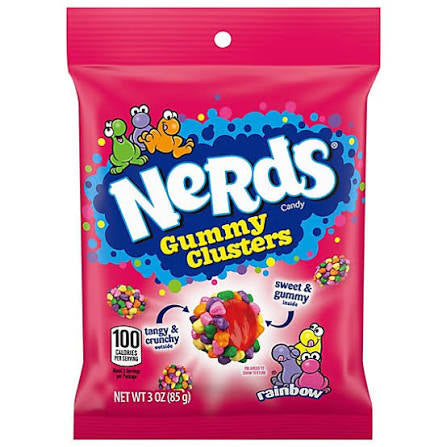 Nerds Gummy Clusters Rainbow Value Peg 3oz 12ct