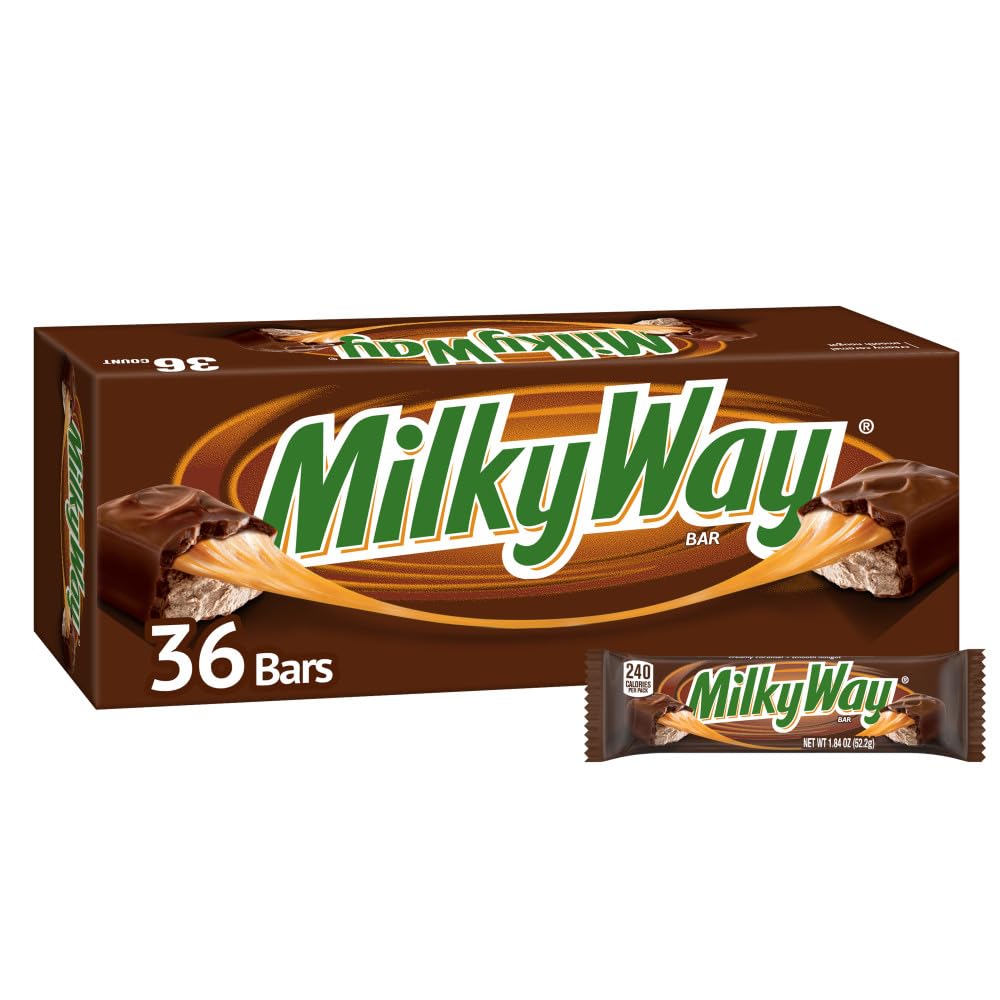 Milky Way Candy Milk Chocolate Bars Bulk Pack, Full Size, 1.84 oz Pack of 36)