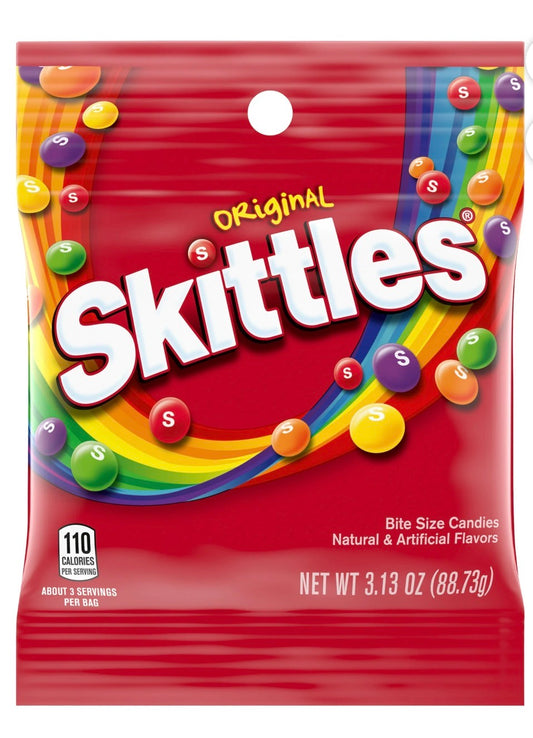 Skittles Original Candy 3.13oz Peg 12ct