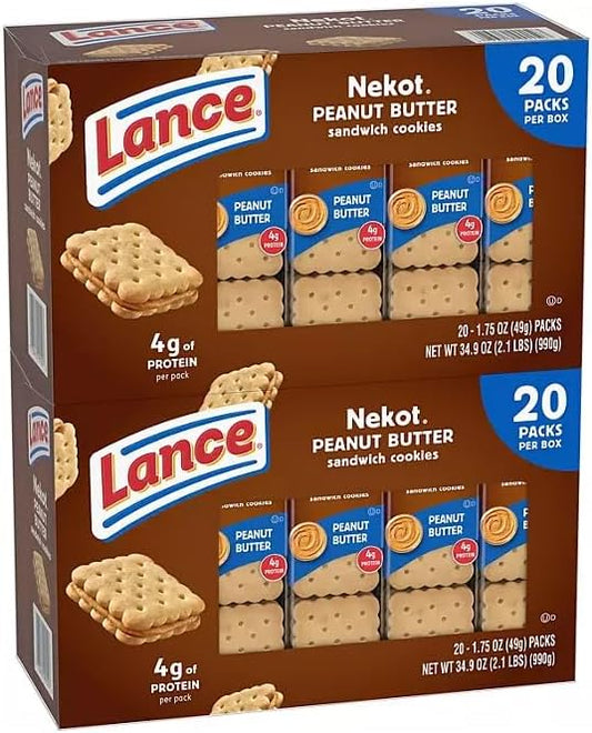 Lance Nekot Peanut Butter Sandwich Cookies, 1.75 oz., 40 pk.