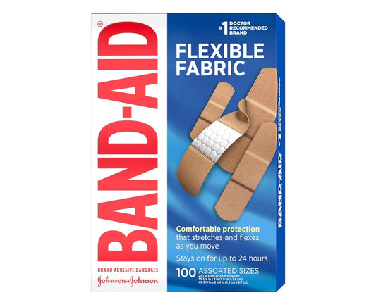 Band-Aid Flexible Fabric Adhesive Bandages, Assorted Sizes, 100 ct.