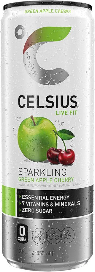 Celsius Sparkling Green Apple Cherry 12/12 oz