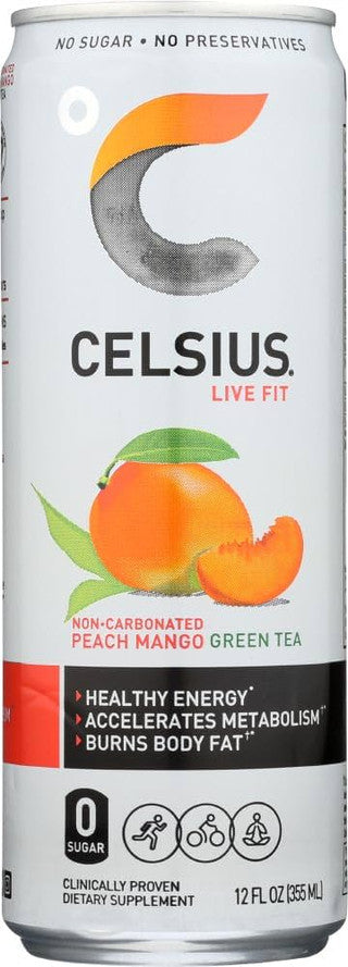 Celsius Energy Green Tea Peach Mango 12/12 oz