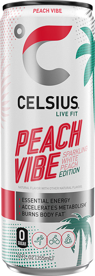 Celsius Peach Vibe 12/12 oz