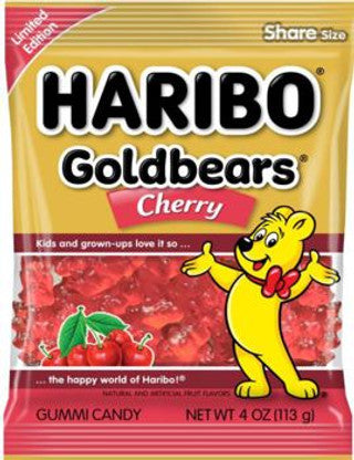 Haribo Peg Bag - Cherry Gold Bears 12/4 oz