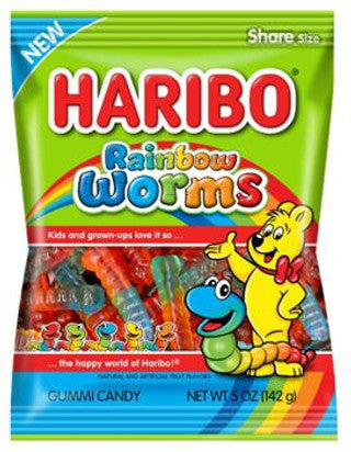 Haribo Peg Bag - Rainbow Worms 12/5 oz