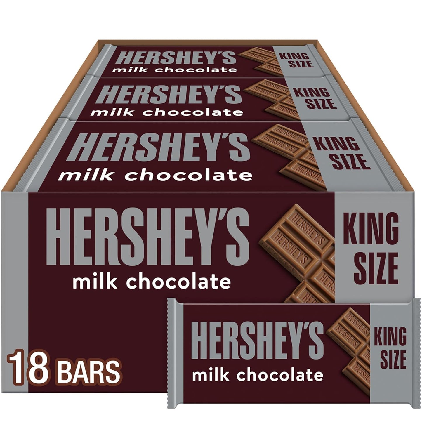 Hershey's Milk Chocolate King Size Candy Bars - 18 count