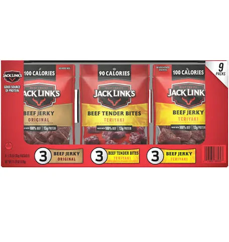 Jack Link's Beef Jerky, Variety Pack, 1.25 oz., 9 pk.