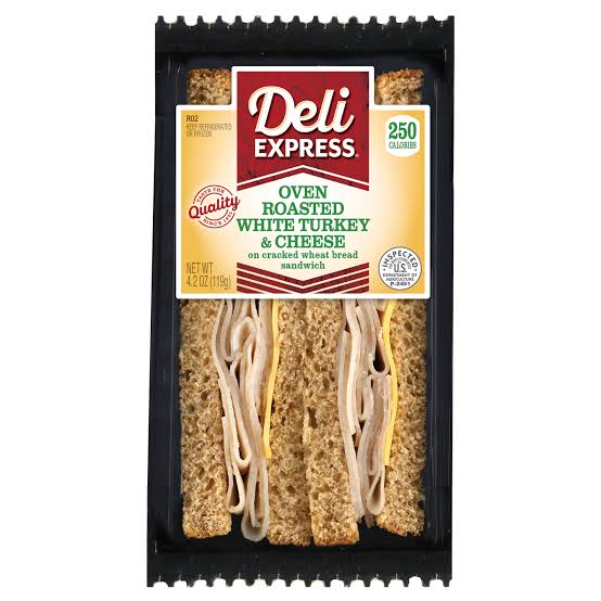 Deli Express Oven Roasted Turkey & Cheese Sandwich Wedge 4.2oz