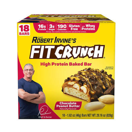 FITCRUNCH Protein Bars 16g Chocolate Peanut Butter 18ct