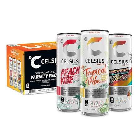 Celsius Live Fit Sparkling Vibe Variety Pack 12 fl. oz., 18 pk.
