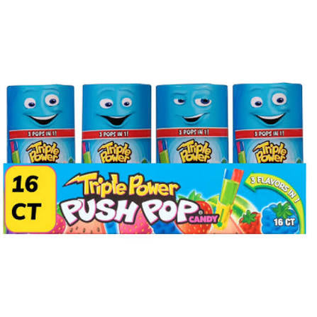 Topps Push Pop Triple Power Original 1.2oz 16ct