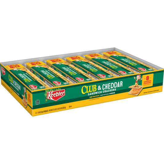 Keebler Sandwich Crackers Club & Cheddar 12 ct