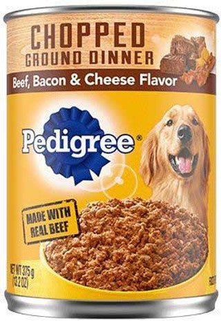 Pedigree Chopped Ground Dinner Beef Bacon & Cheese Flavor 12/13.2 oz