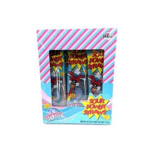 Sour Power Straws Cotton Candy 24 ct