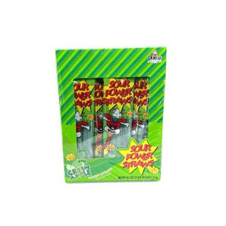 Sour Power Straws Green Apple 24 ct