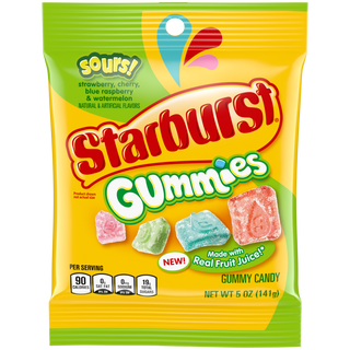 Starburst Peg Bag - Sour Gummies 12/5 oz