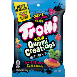 Trolli Peg Bag - Sour Gummi Creations Martian Mix 12/4.25 oz