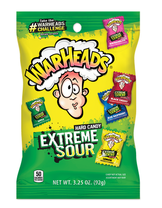 Warheads Peg Bag - Extreme Sour Hard Candy 8/3.25 oz