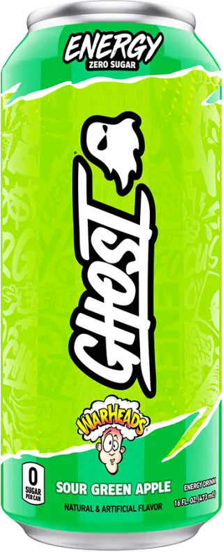 Ghost Energy Warheads Sour Green Apple 12/16 oz